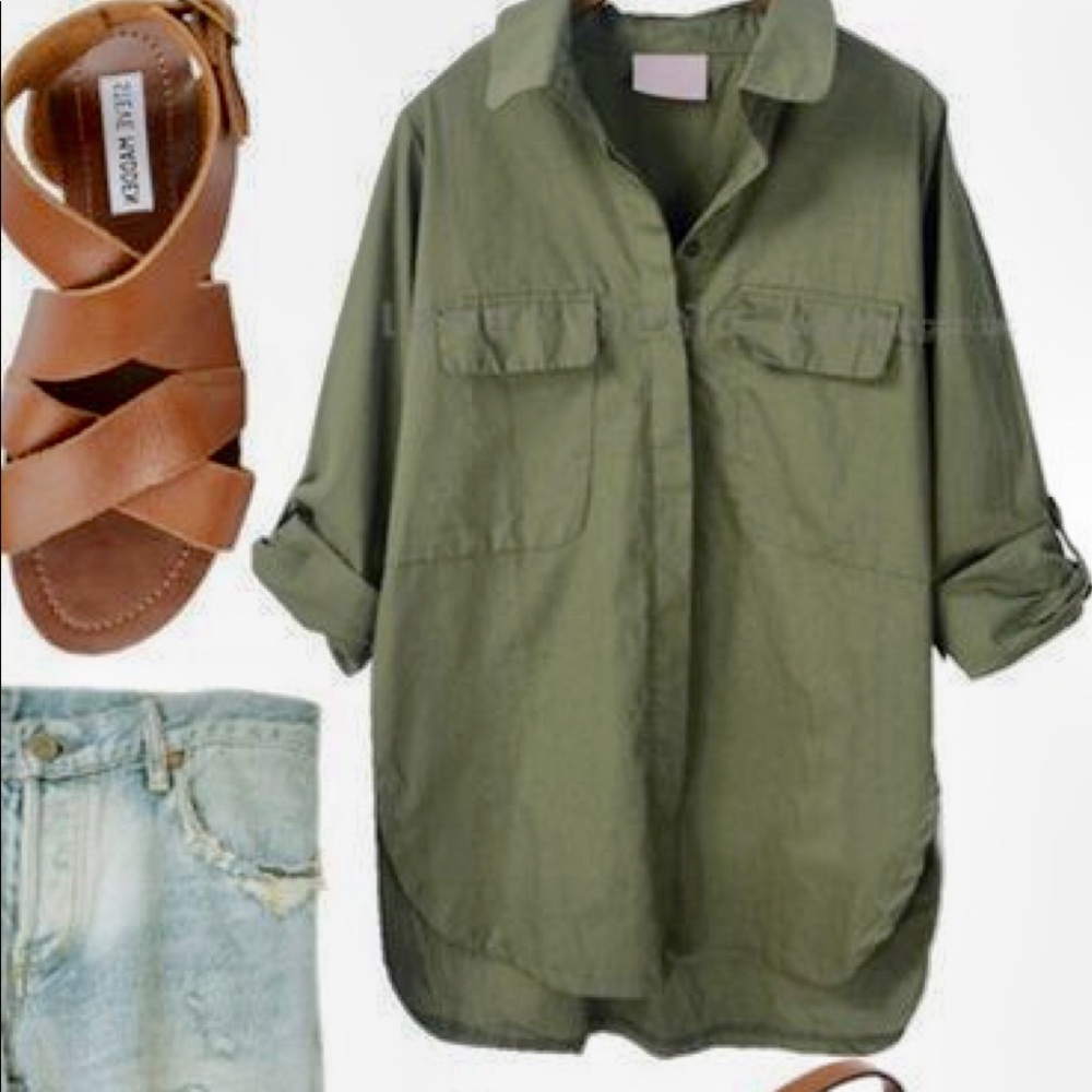 Green dress shirt